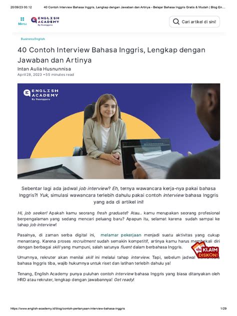 contoh interview bahasa inggris singkat dan artinya - elchoricharrua.com