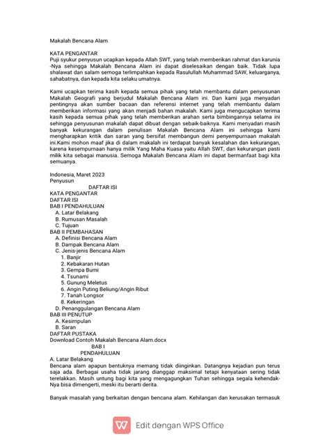 contoh makalah bencana - elchoricharrua.com