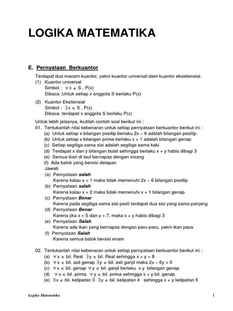 Contoh Pernyataan Berkuantor Matematika | PDF - Scribd - wintechmobiles.com