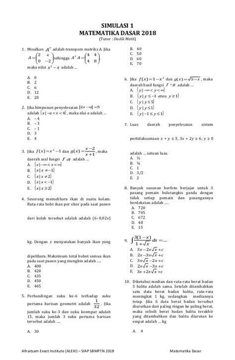 Contoh Soal Matematika Dasar Untuk Persiapan Beasiswa - wintechmobiles.com