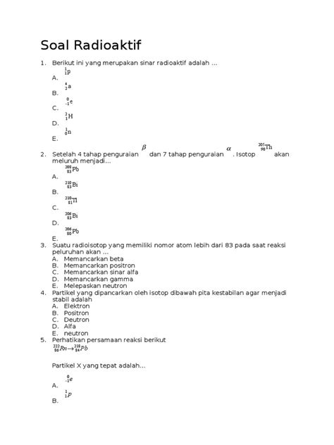 Contoh Soal Pembahasan Radioaktivitas - wintechmobiles.com