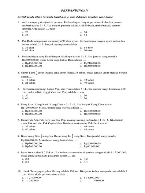 contoh soal perbandingan sd - elchoricharrua.com