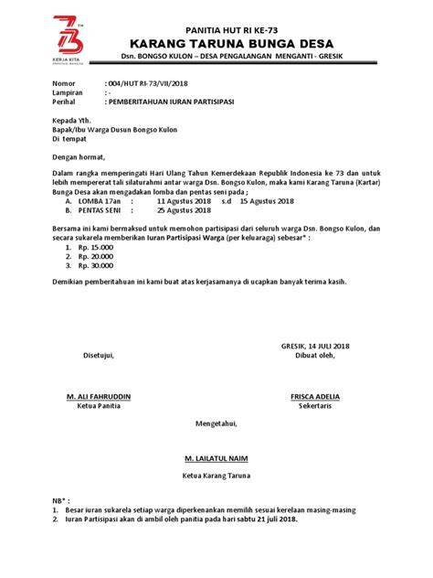 Contoh Surat Iuran Warga - raincitystudios.com