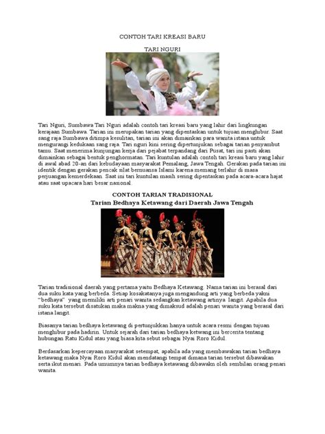 Contoh Tari Kreasi Baru Indonesia | PDF - Scribd - muktibox.com