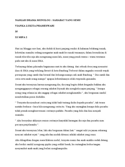 Contoh Teks Drama Monolog Bahasa Indonesia - muktibox.com