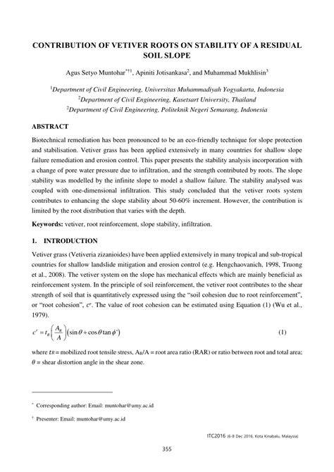 Contribution of Vetiver Root on the Improvement of Slope Stability - raincitystudios.com
