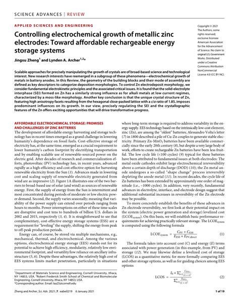 Controlling electrochemical growth of metallic zinc - wintechmobiles.com