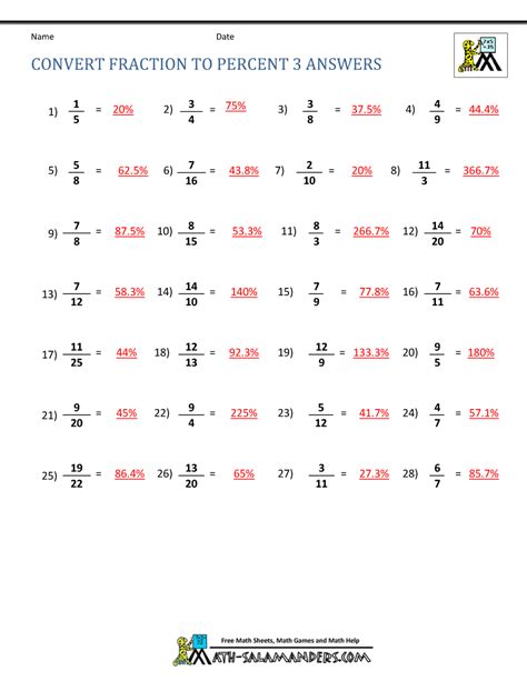 Convert Fraction to Percent - Math Salamanders - wintechmobiles.com