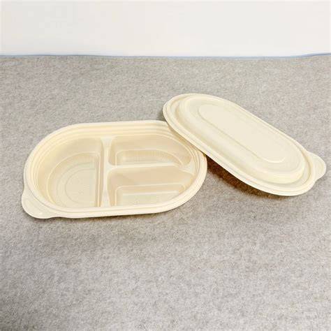 Cornstarch Food Container Tray With Lid 650ml 3-Compt.| Bioleader ... - raincitystudios.com