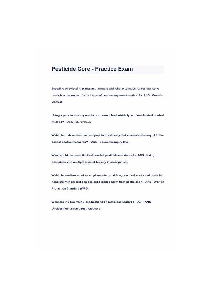 CORe Exam Questions Answers