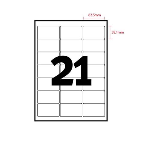 COS Printec Address Labels 21 Per Sheet