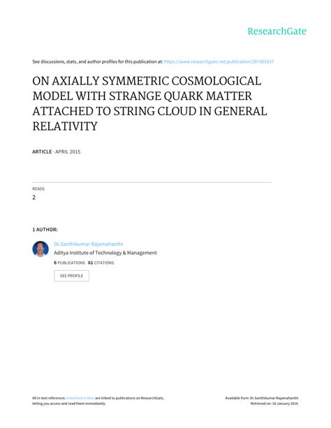 Cosmological Model with Strange Quark Matter Attached to Cosmic String ... - muktibox.com