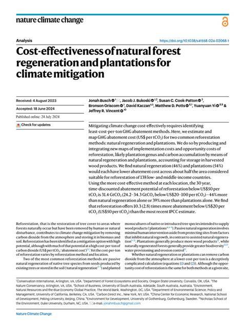Cost-effectiveness of natural forest regeneration and … - raincitystudios.com