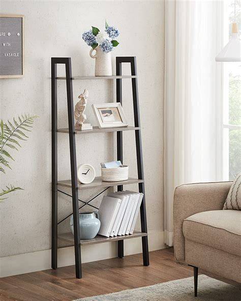 Costway 4-Tier Ladder Shelf Bookshelf Bookcase Storage Display Plant ... - raincitystudios.com