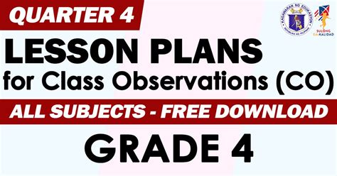 COT Grade 4- Classroom Observation Lesson Plan and PowerPoint ...