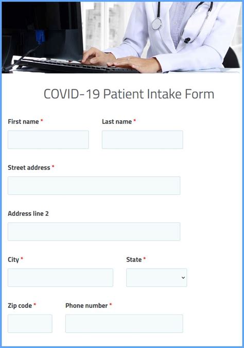 COVID19 Patient Intake Form Template Formsite