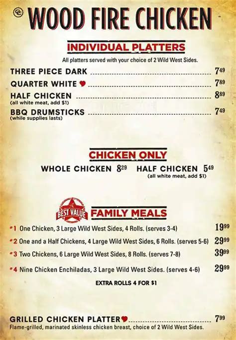 COWBOY CHICKEN - DALLAS - Menu, Prices