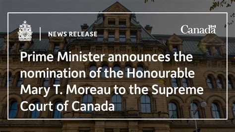 CP NewsAlert: Trudeau to nominate Alberta judge Mary Moreau to Supreme Court: source