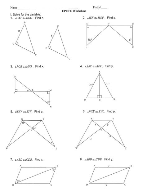 CPCTC Packet With Answers PDF Worksheets Library