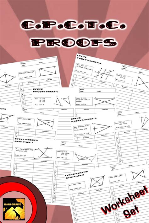CPCTC Proofs Two Column Proof Practice and Quiz Education math