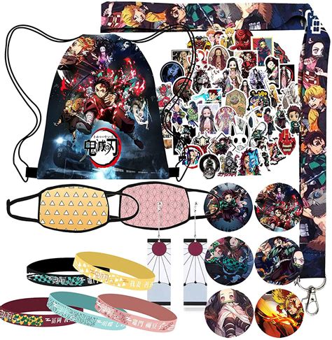 CPHOOP Demon Slayer Merch Gift Set Demon Slayer Cosplay 1 Drawstring