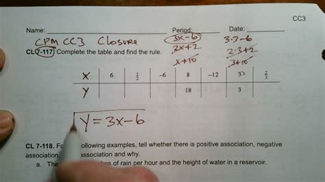 CPM CC3 Chapter 7 Closure 7117 a table and finding the
