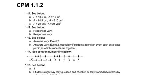 CPM Chapter 1 Homework Answer Key Google Docs