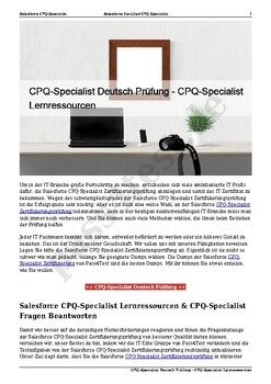 CPQ-Specialist Deutsch