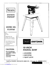 CRAFTSMAN 113.19760 OWNER