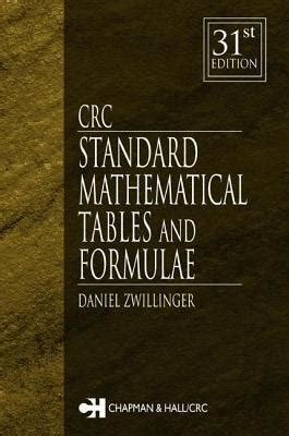 Read Crc Standard Mathematical Tables And Formulae By Daniel Zwillinger