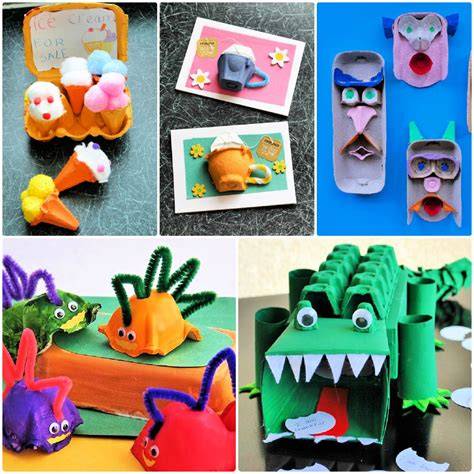 Creative recycled egg carton craft face diy project for kids art ... - raincitystudios.com