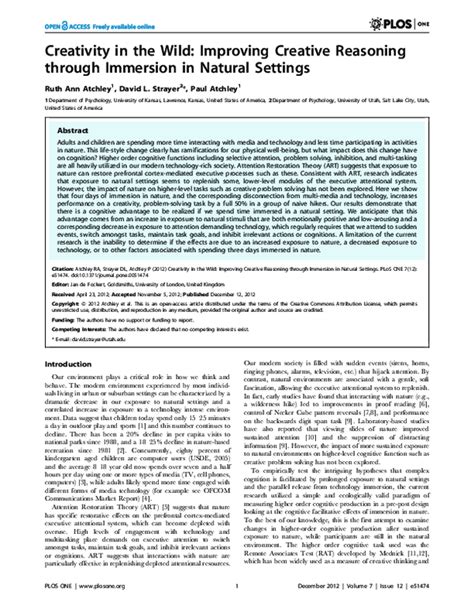 Creativity in the Wild: Improving Creative Reasoning through ... - PLOS - wintechmobiles.com