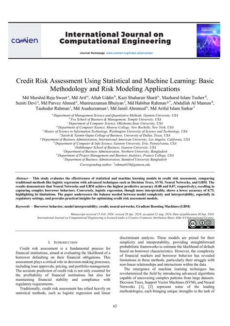 Credit Risk Assessment Using Statistical and MachineLearning: Basic ... - wintechmobiles.com