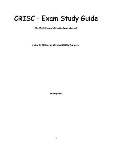 CRISC Prüfungs Guide
