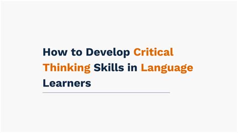 CRITICAL THINKING IN LANGUAGE LEARNING