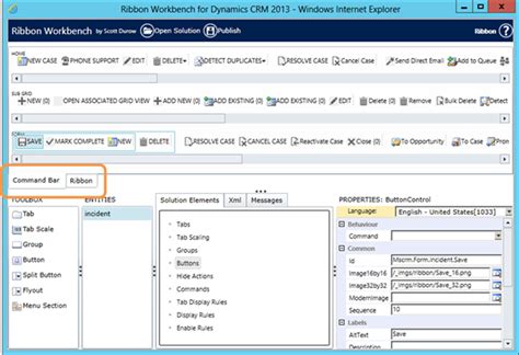 CRM 2013 how to rearrange ribbon/ command