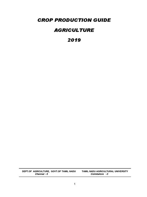 CROP PRODUCTION GUIDE AGRICULTURE 2020 - Tamil Nadu … - raincitystudios.com