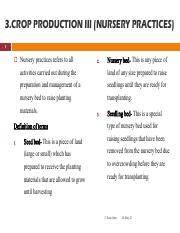 CROP PRODUCTION III ( NURSERY PRACTICES) - MASOMO MSINGI - raincitystudios.com