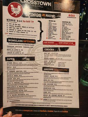 CROSSTOWN PUB AND GRILL, Naperville - Menu, Prices