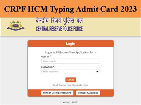 CRPF Admit Card 2024: HCM, ASI Steno hall ticket to release …