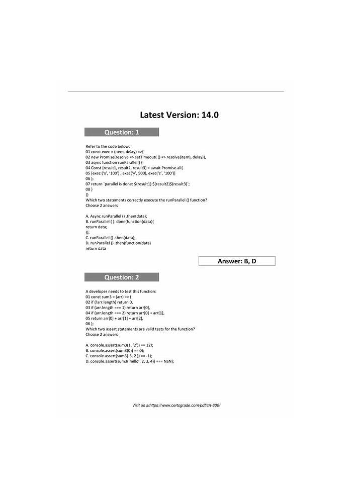 CRT-600 Mock Exams