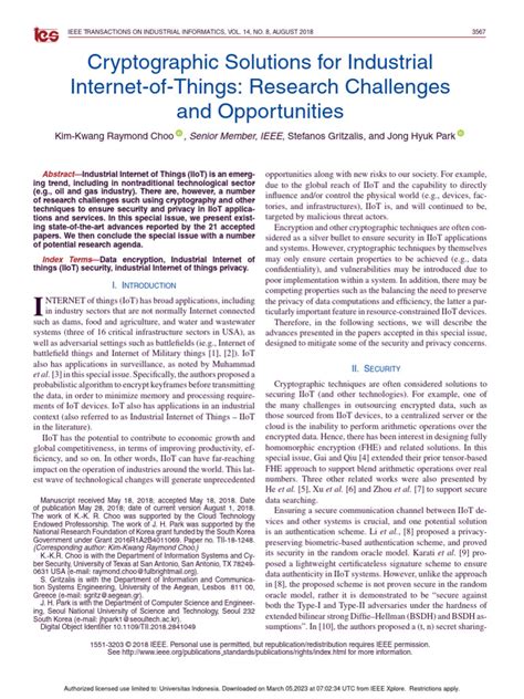Cryptographic Solutions for Industrial Internet-of-Things: Research ... - coolestguyplanet.net