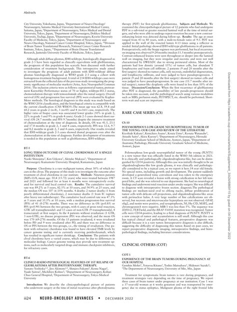 CS-10 POLYMORPHOUS LOW-GRADE NEUROEPITHELIAL TUMOR …