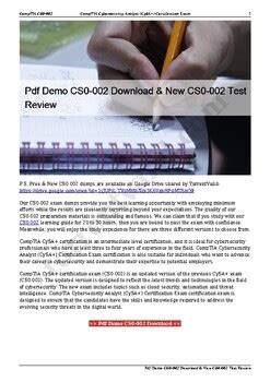 CS0-002 PDF Demo