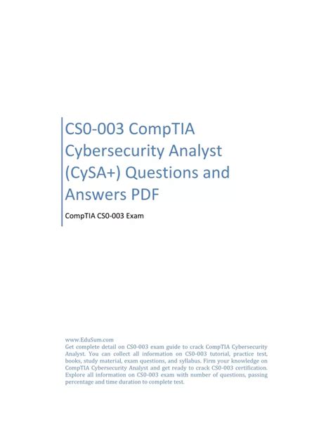 CS0-003 PDF