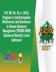 CSC MC 19, s. 2016: Program to Institutionalize Meritocracy and ...