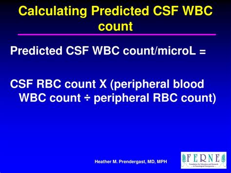 CSF WBC Correction in Blood Contaminated CSF - Merck Manuals