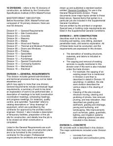 CSIMasterFormatDIVISIONSTITLES1161995EDITION