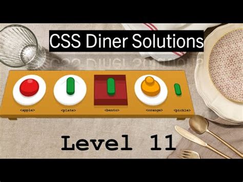 CSS Diner SOLUTIONS WALKTHROUGH Lvl 11 - YouTube