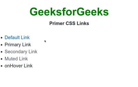 CSS Links - GeeksforGeeks